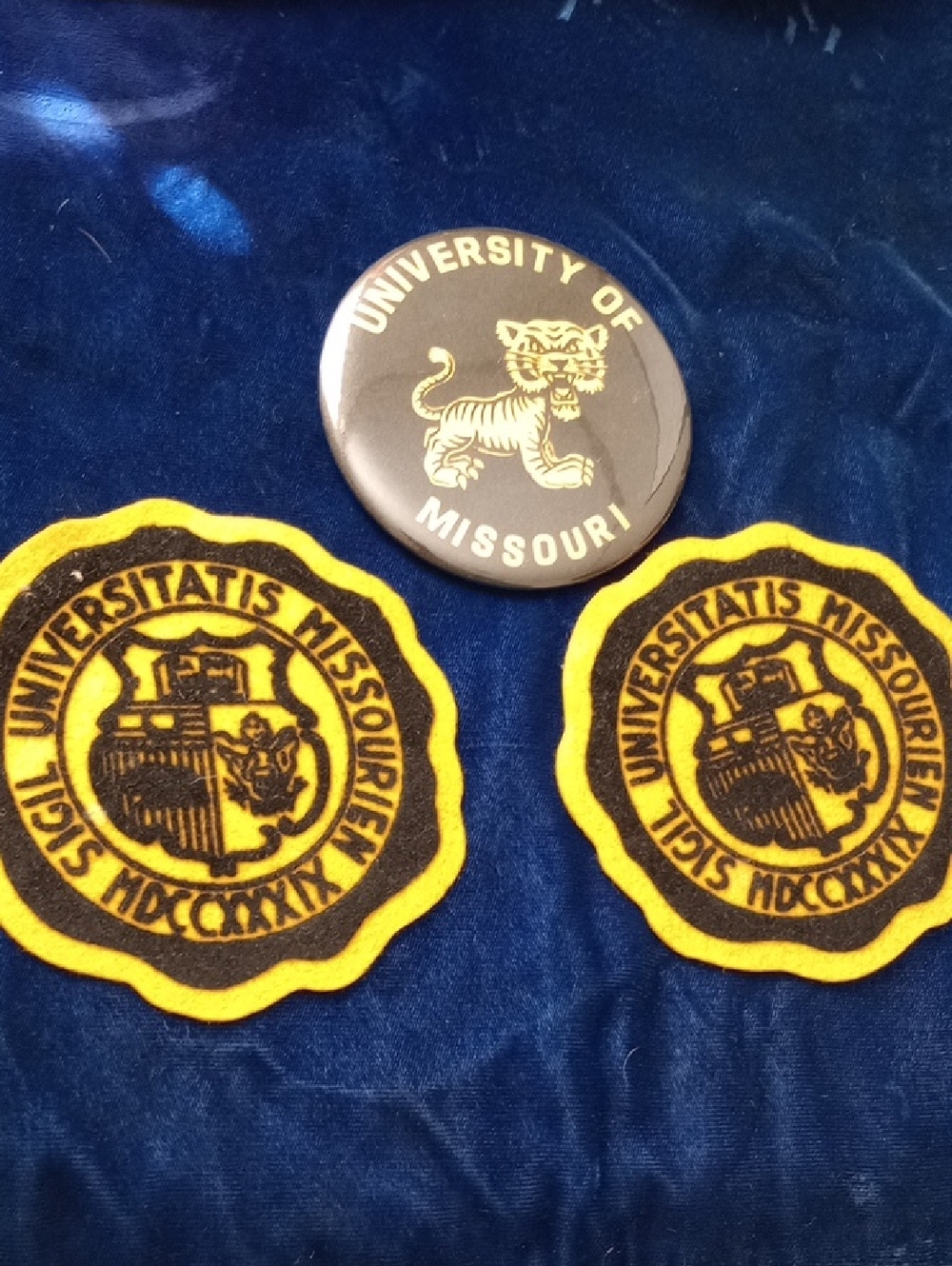 2 Missouri University Felt Patches & 1 Missouri University Pin